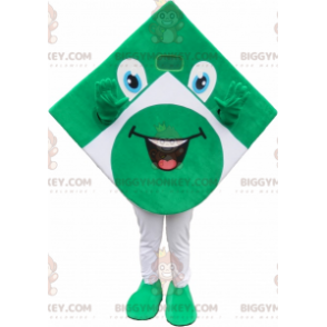 Traje de mascote BIGGYMONKEY™ quadrado verde e branco com