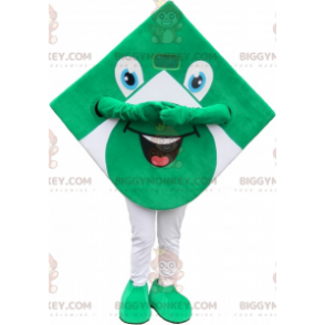 Αστεία πράσινη και λευκή τετράγωνη στολή μασκότ BIGGYMONKEY™ -