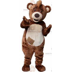 BIGGYMONKEY™ Disfraz de mascota de oso de peluche marrón y