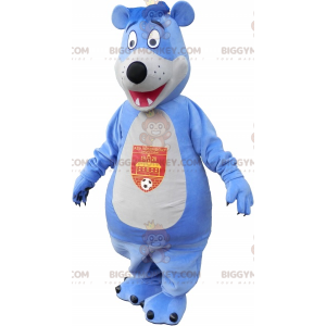 Costume da mascotte grande orso bianco e blu BIGGYMONKEY™ -