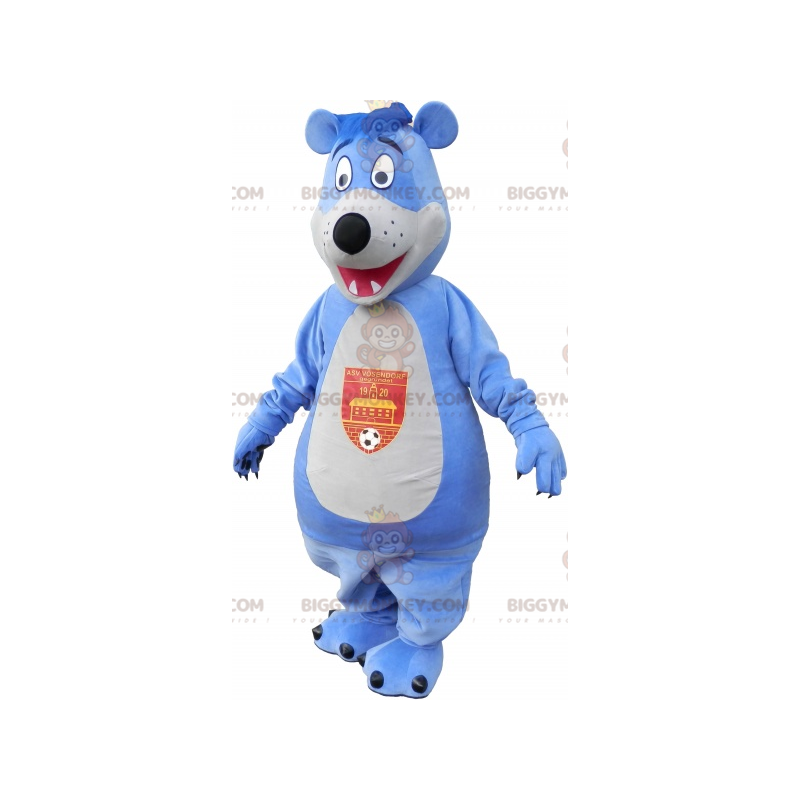 Costume da mascotte grande orso bianco e blu BIGGYMONKEY™ -