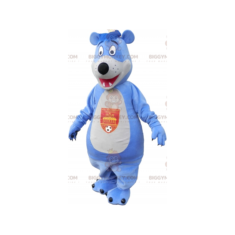 Costume de mascotte BIGGYMONKEY™ de gros ours bleu et blanc -