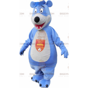 Grote blauwe en witte beer BIGGYMONKEY™ mascottekostuum -