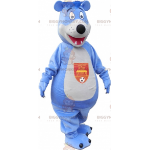 Costume da mascotte grande orso bianco e blu BIGGYMONKEY™ -