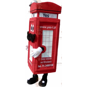 Ægte London Red Phone Booth BIGGYMONKEY™ maskotkostume -