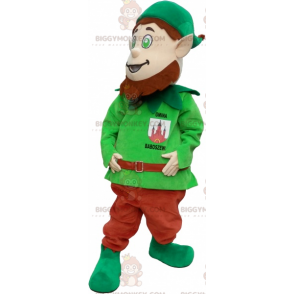 Leprechaun BIGGYMONKEY™ maskotkostume med spidse ører -