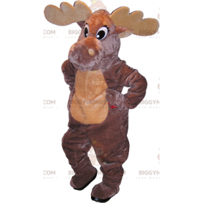 Disfraz de mascota BIGGYMONKEY™ de alce beige marrón oscuro