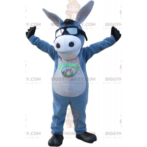 BIGGYMONKEY™ mascot costume of gray and white donkey with a