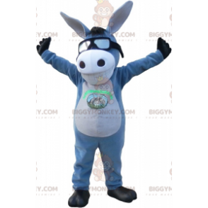 BIGGYMONKEY™ mascottekostuum van grijze en witte ezel met een