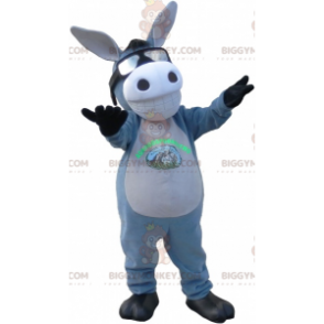 Disfraz de mascota BIGGYMONKEY™ de burro gris y blanco con una